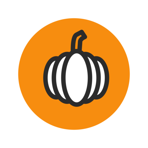 Fruit Orange Pumpkin Free Png Icon (orange, white, black)