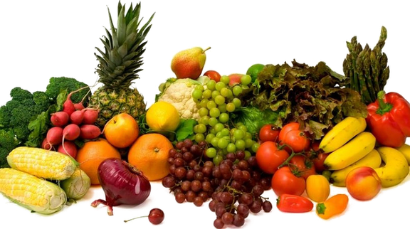 Fruits And Vegetables Transparent Png (white, black)