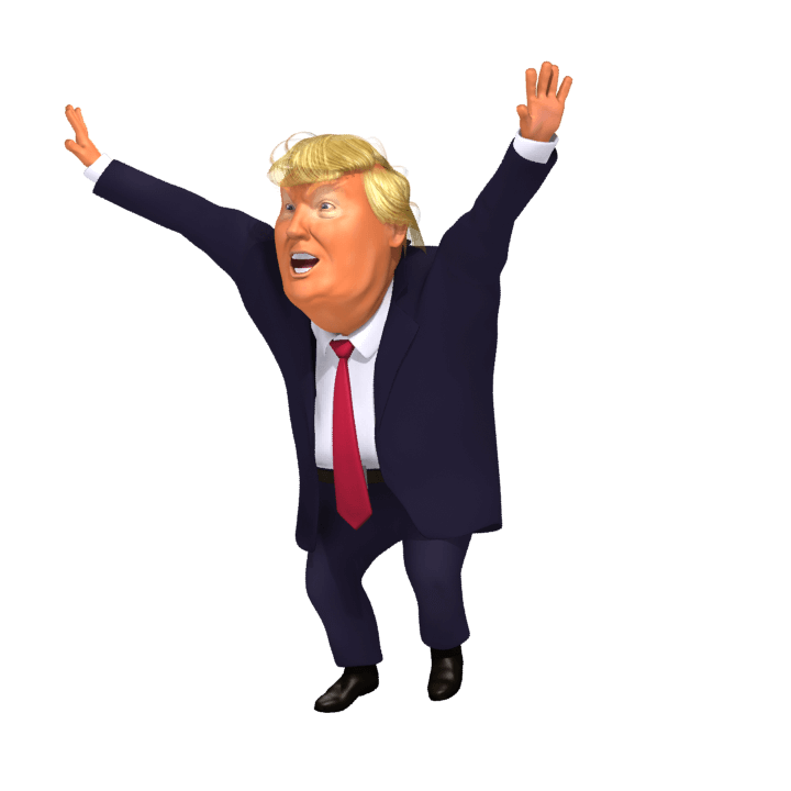 Trump Png Image (black, gray)