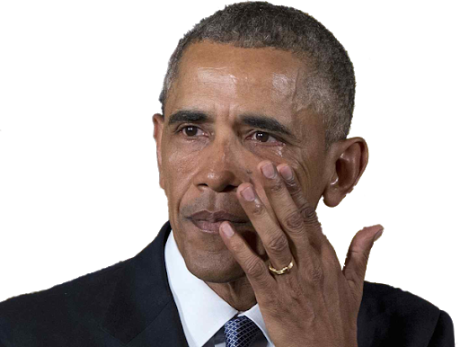 Crying Barack Obama Face Png (black)