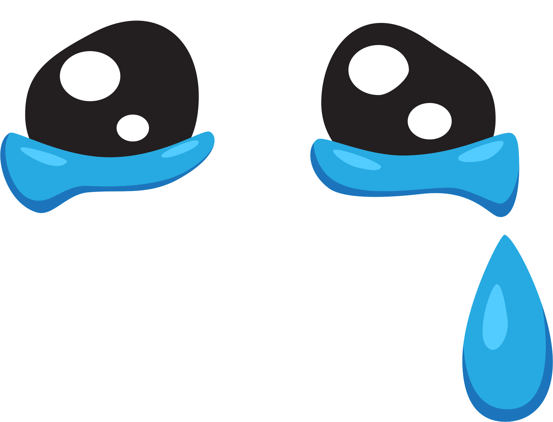 Crying Tears Png File (black, greenish blue, white)