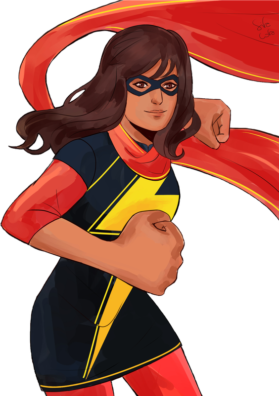 Ms. Marvel Png Isolated Pic (red, black, salmon)