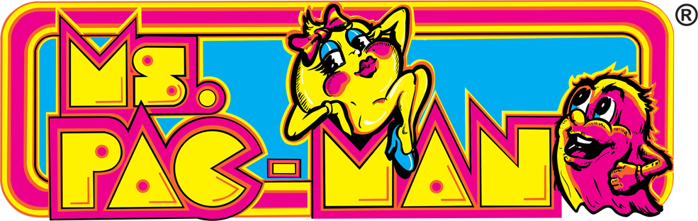 Ms. Pac Man Logo Png Image (yellow, greenish blue, black, purplish red)