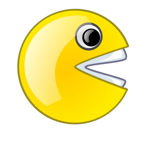 Ms. Pac Man Png Transparent Image (black, gold)