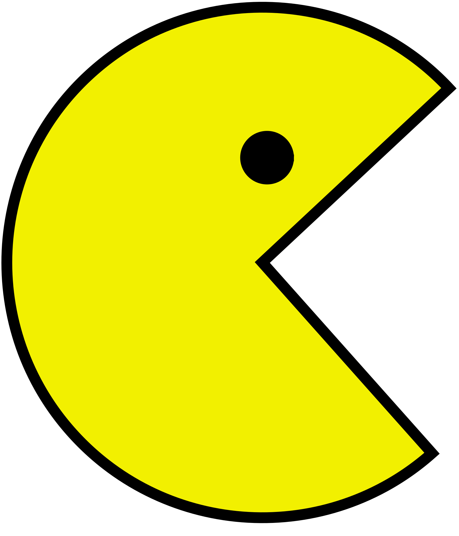 Ms. Pac Man Transparent Background (yellow, black)