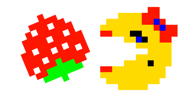 Ms. Pac Man Transparent Images Png (red, gold, black, lime, white)