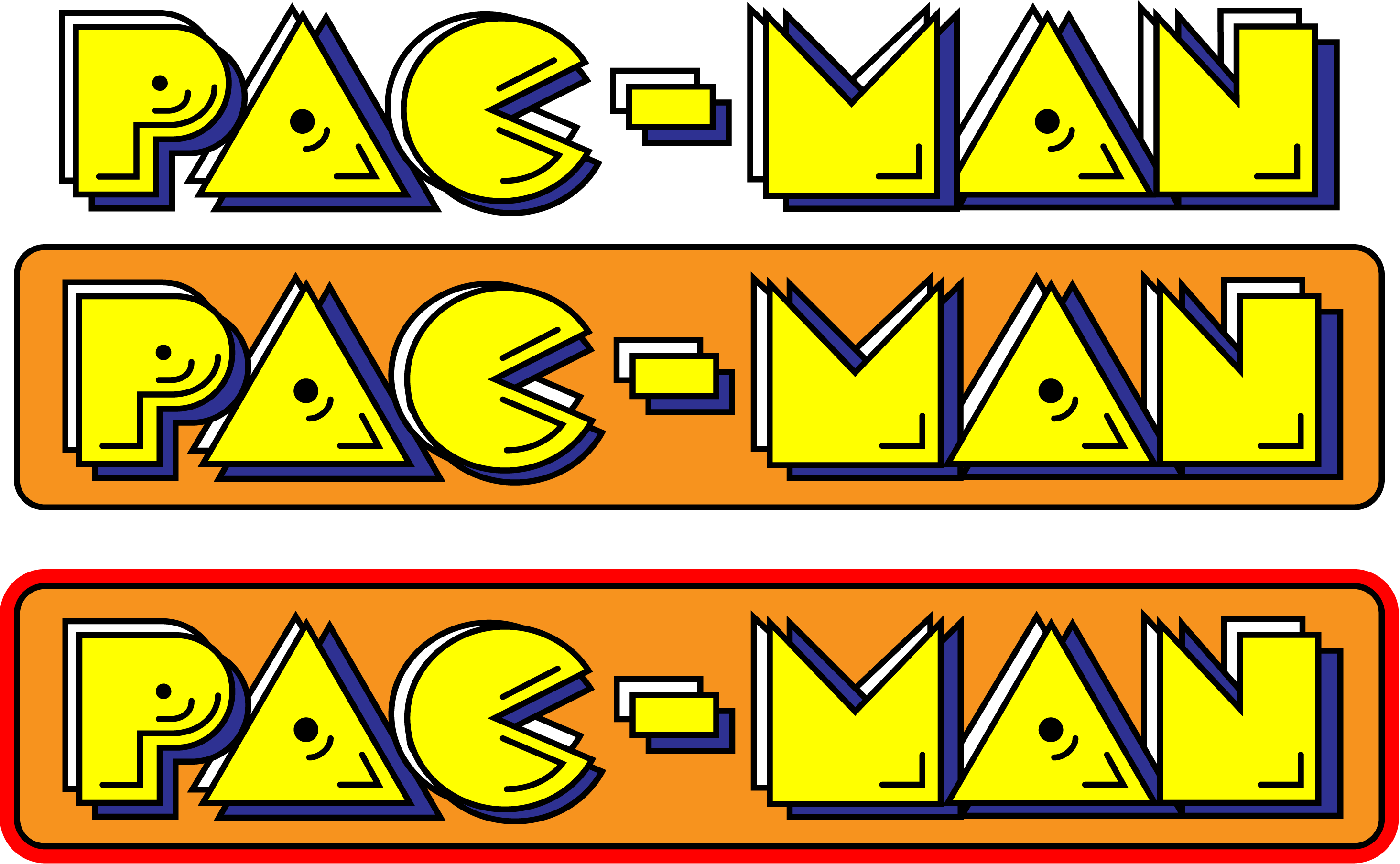 Ms Pacman Logo Png File (chocolate, yellow, lavender, orange, white)