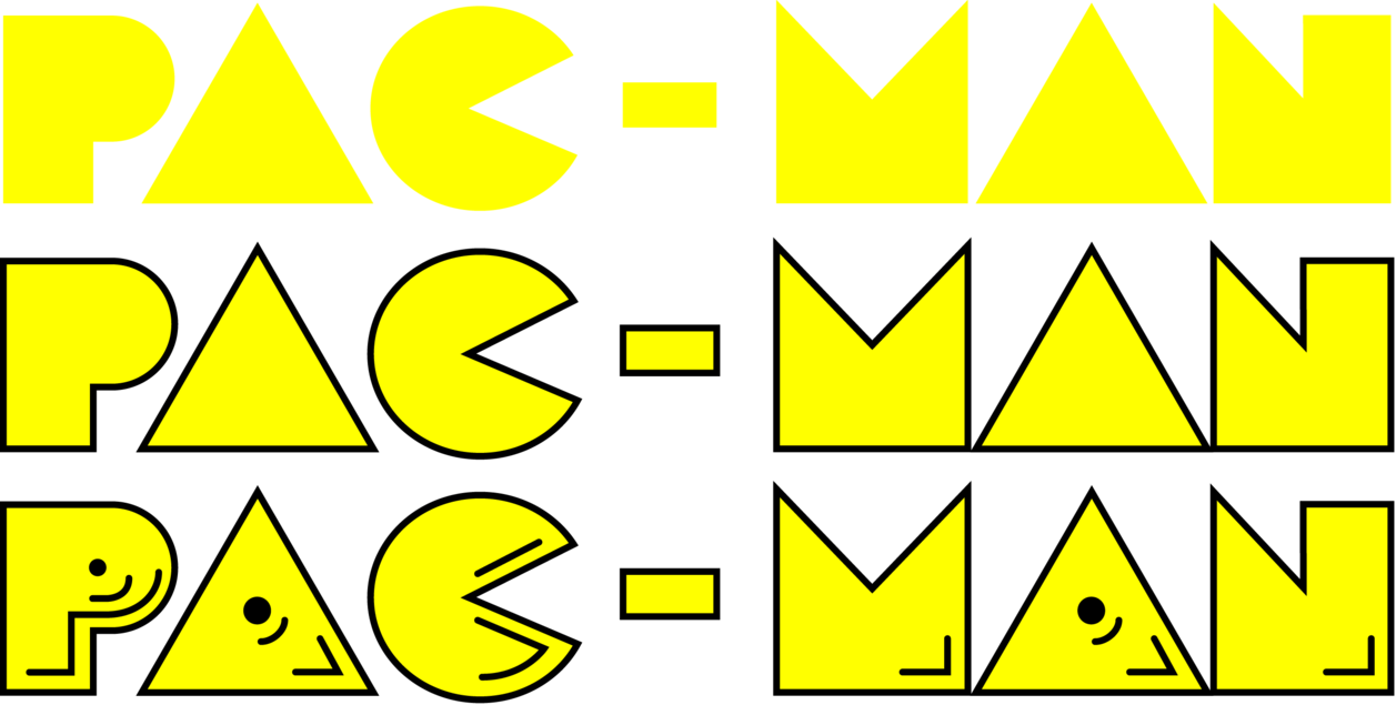 Ms Pacman Logo Transparent Background (yellow, black, olive, gold)