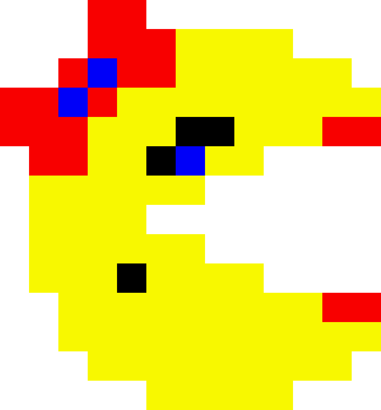 Ms Pacman Png Clipart (red, blue, yellow, black)