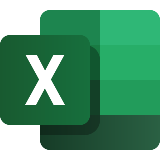 Ms Excel Free Png Icon (white, black, green, teal)