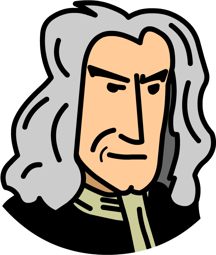 Isaac Newton Png File (silver, pink, black)