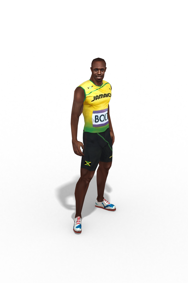 Usain Bolt Transparent Png (black, gray, white)