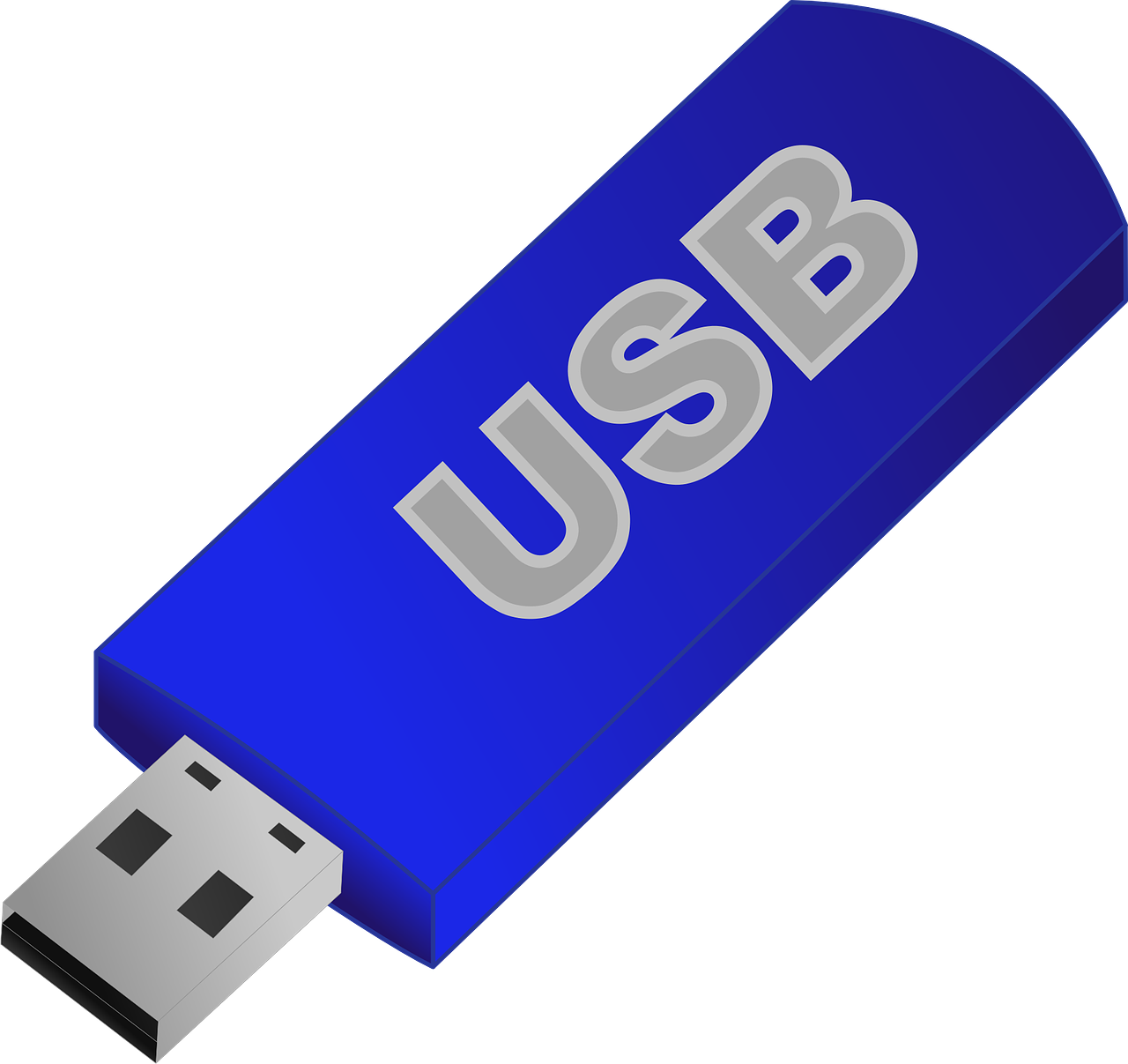 Usb Flash Png Photo (blue, black, gray, navy, silver)