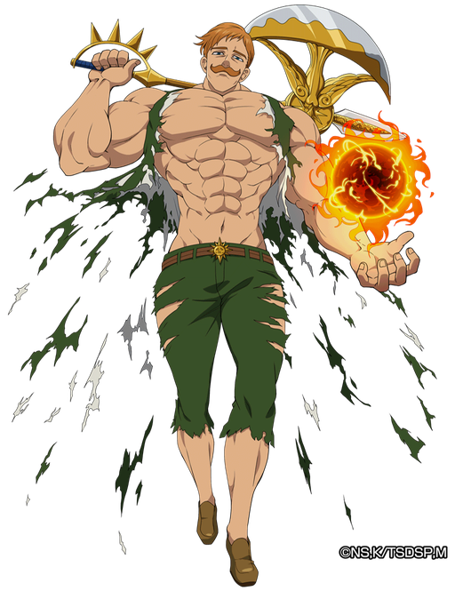 Escanor Png Clipart (green, black, salmon)