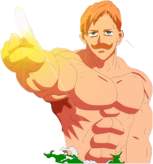 Escanor Png File (black, chocolate, white, pink)