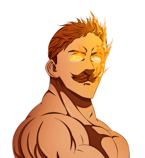 Escanor Png Transparent Image (maroon, black, salmon)