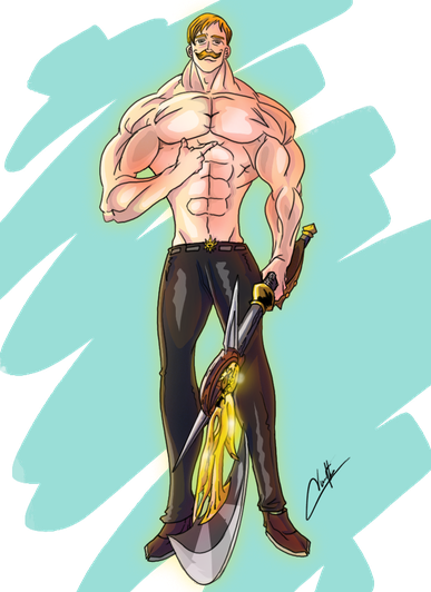 Escanor Transparent Background (mint, black)