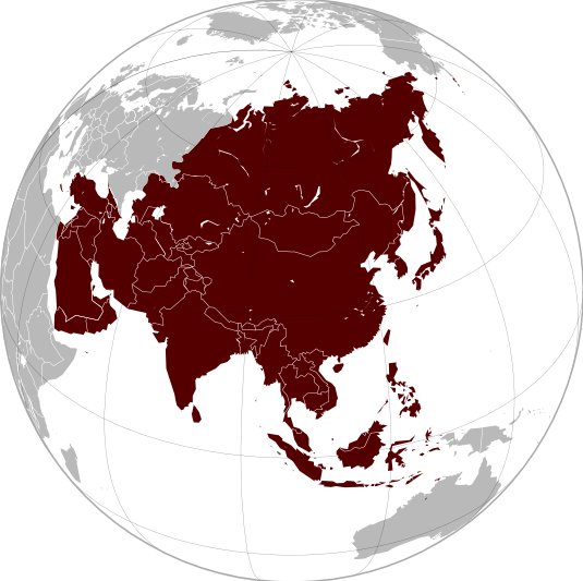 Asia Map Png Clipart (white, maroon, silver)