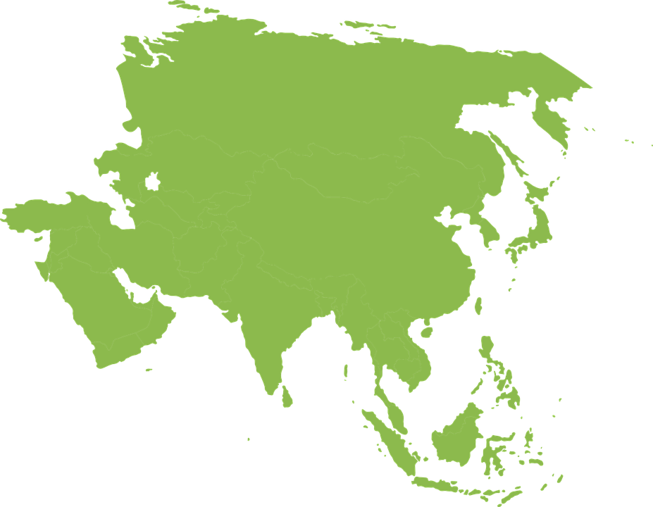 Asia Map Png Hd (black, gray)