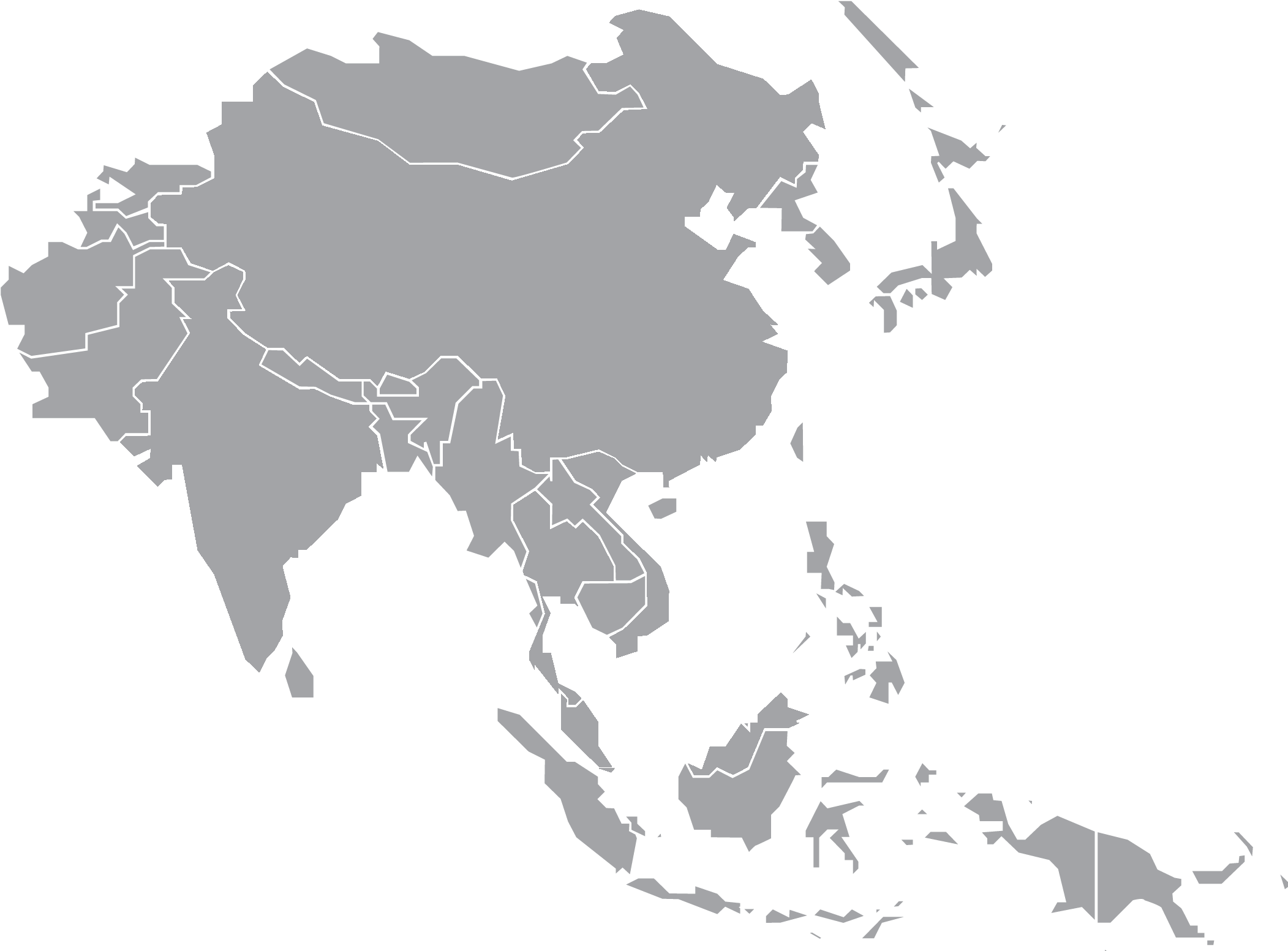 Asia Map Png Image (black, gray)