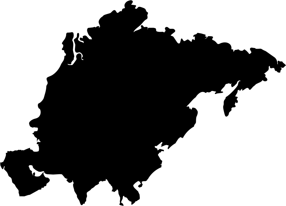 Asia Map Transparent Png (white, black)