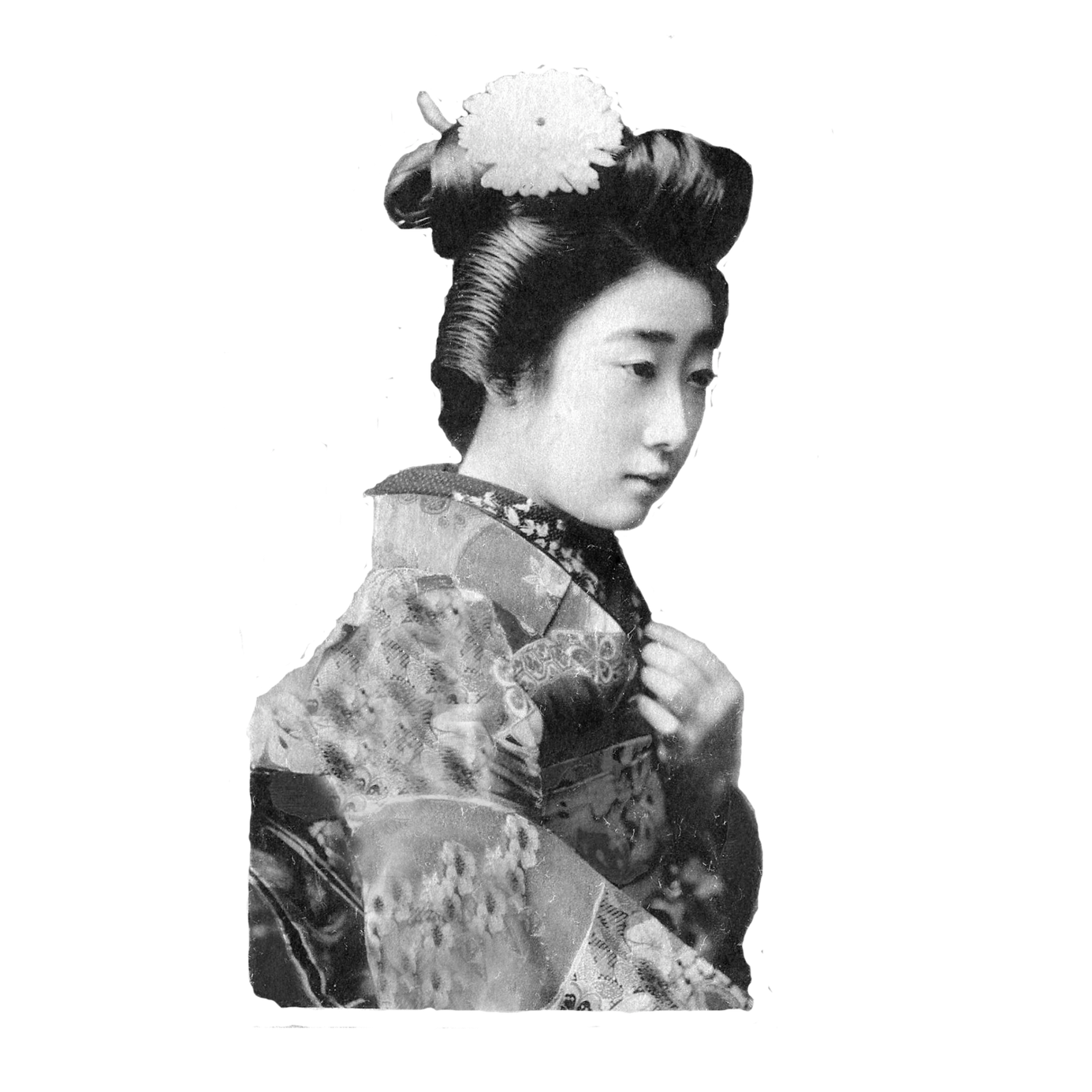 Asian Women Png File (black, gray, silver)