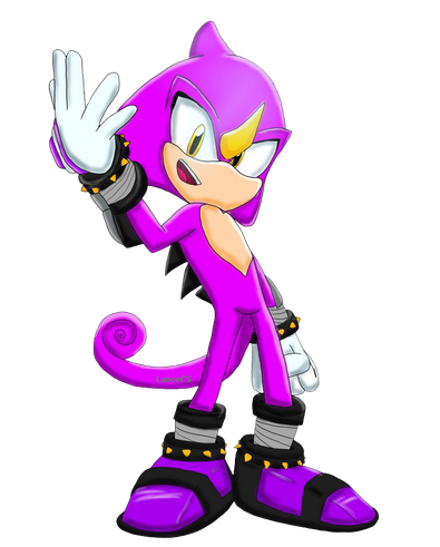 Espio The Chameleon Png Pic (black, purplish red, pink, white)