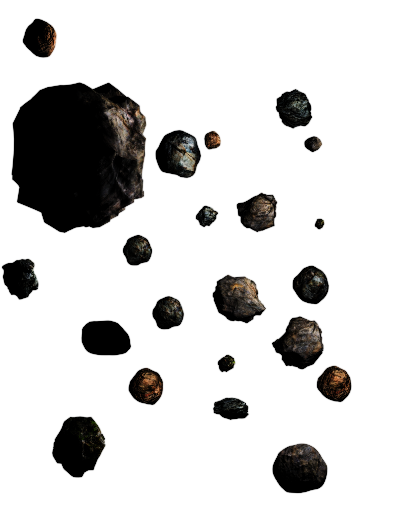 Asteroid Meteor Png Cutout (black)