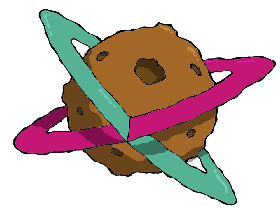 Asteroid Png Image File (chocolate, olive, gray, purple, black)