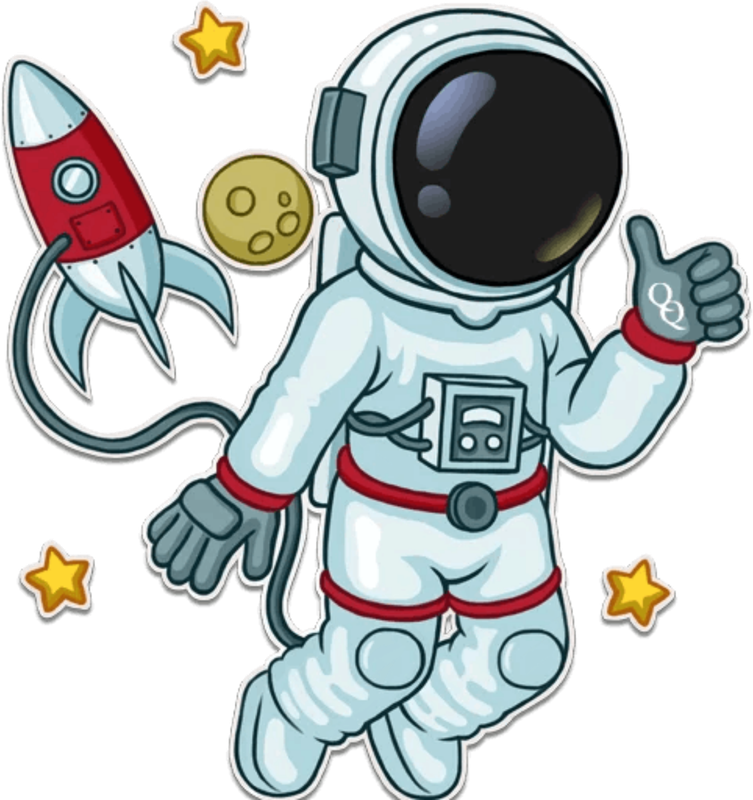 Astronaut Cartoon Png Isolated File (white, lavender, black, silver)