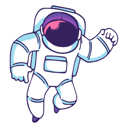 Astronaut Cartoon Png Isolated Image (indigo, white, black, mint, salmon)