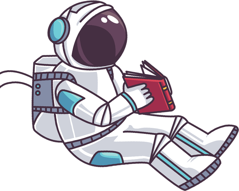 Astronaut Cartoon Png Photo (white, silver, gray, indigo)