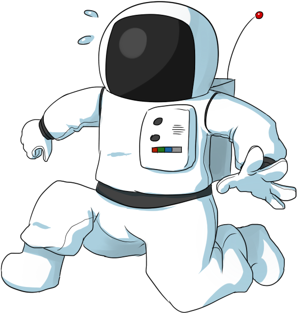 Astronaut Cartoon Png Transparent (white, black, gray, silver)