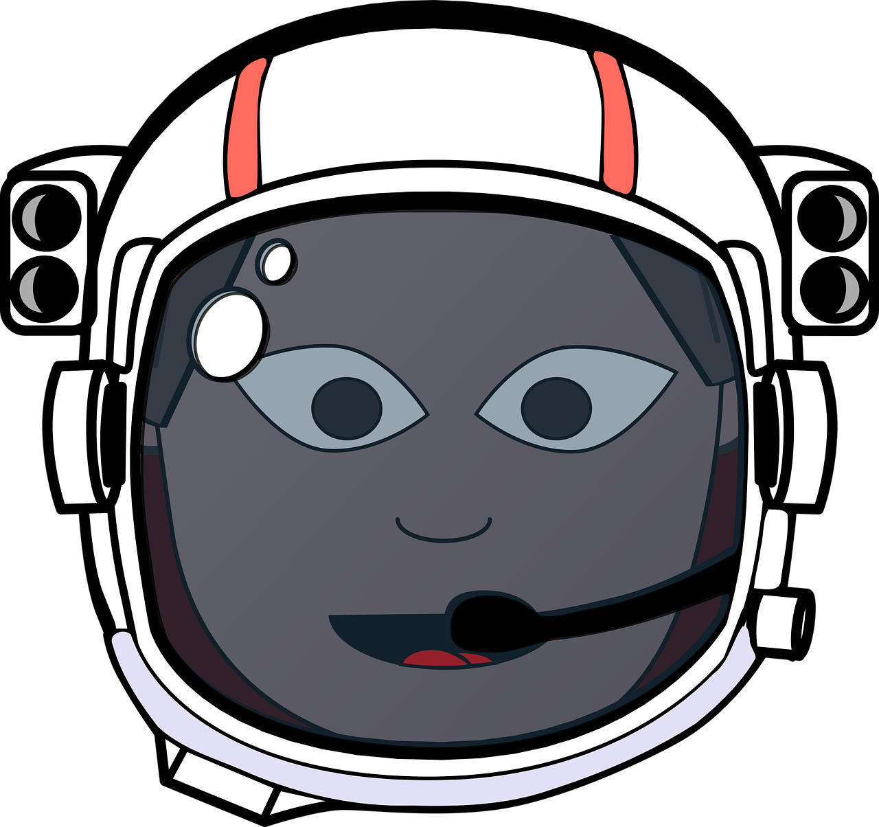 Astronaut Helmet Png Image File (black, gray, white)