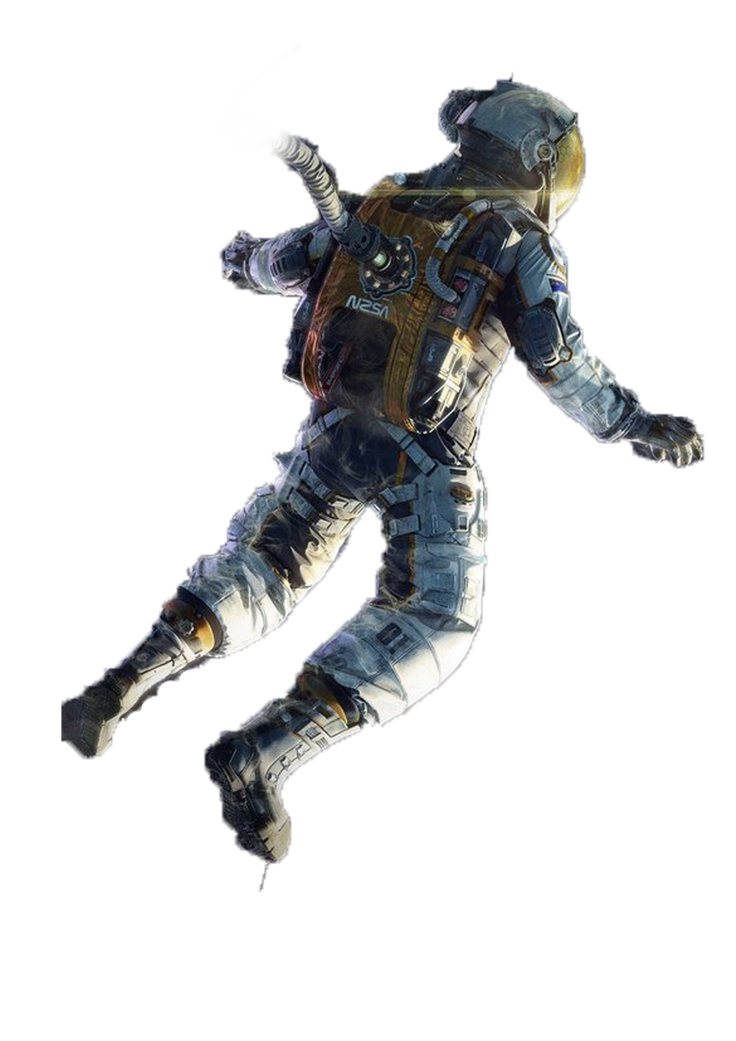 Astronaut Space Png Download Image (black)