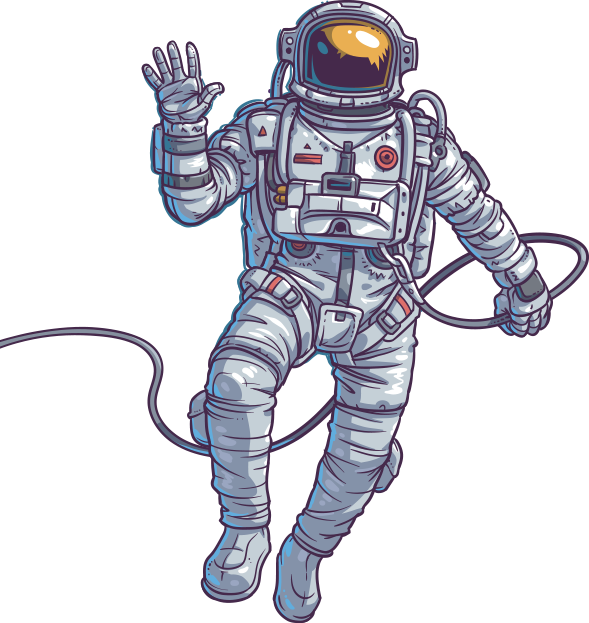 Astronaut Vector Transparent (indigo, black, gray)