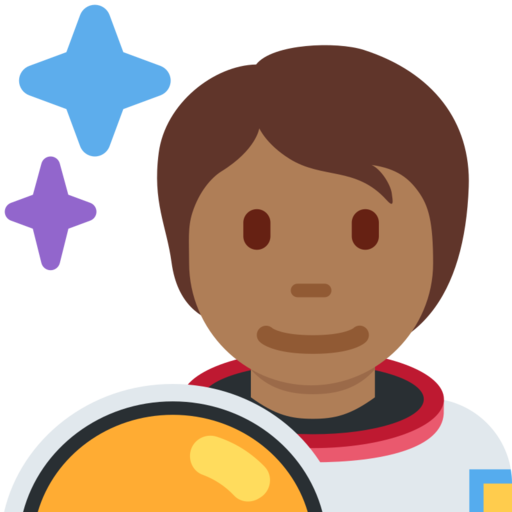 Astronaut Medium Dark Skin Tone Free Png Icon (maroon, lavender, black, orange, gray)