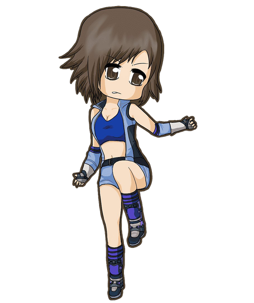 Asuka Kazama Transparent Background (beige, black, gray)