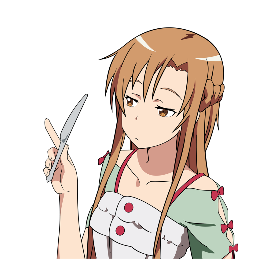 Asuna Transparent Png (black, silver, beige, lavender, salmon)