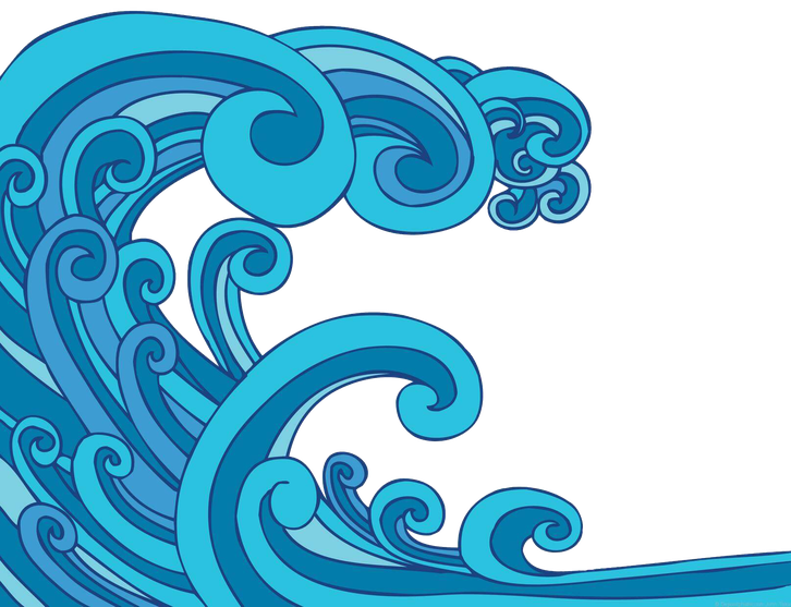 Tsunami Png Transparent Image (greenish blue, black, teal)