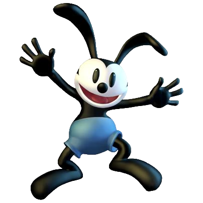 Oswald The Lucky Rabbit Transparent Background (white, black)