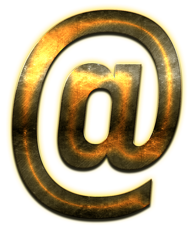 At Sign Transparent Png (black, yellow, gold)