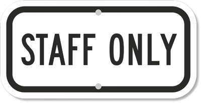 Staff Only Png Free Image (white)