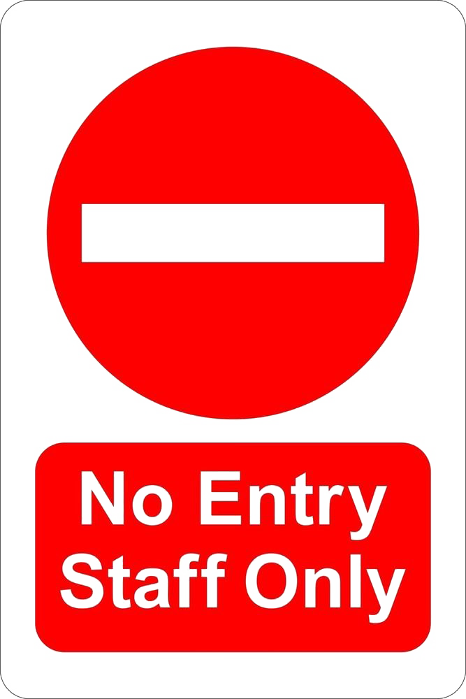 Staff Only (lavender, red, white)