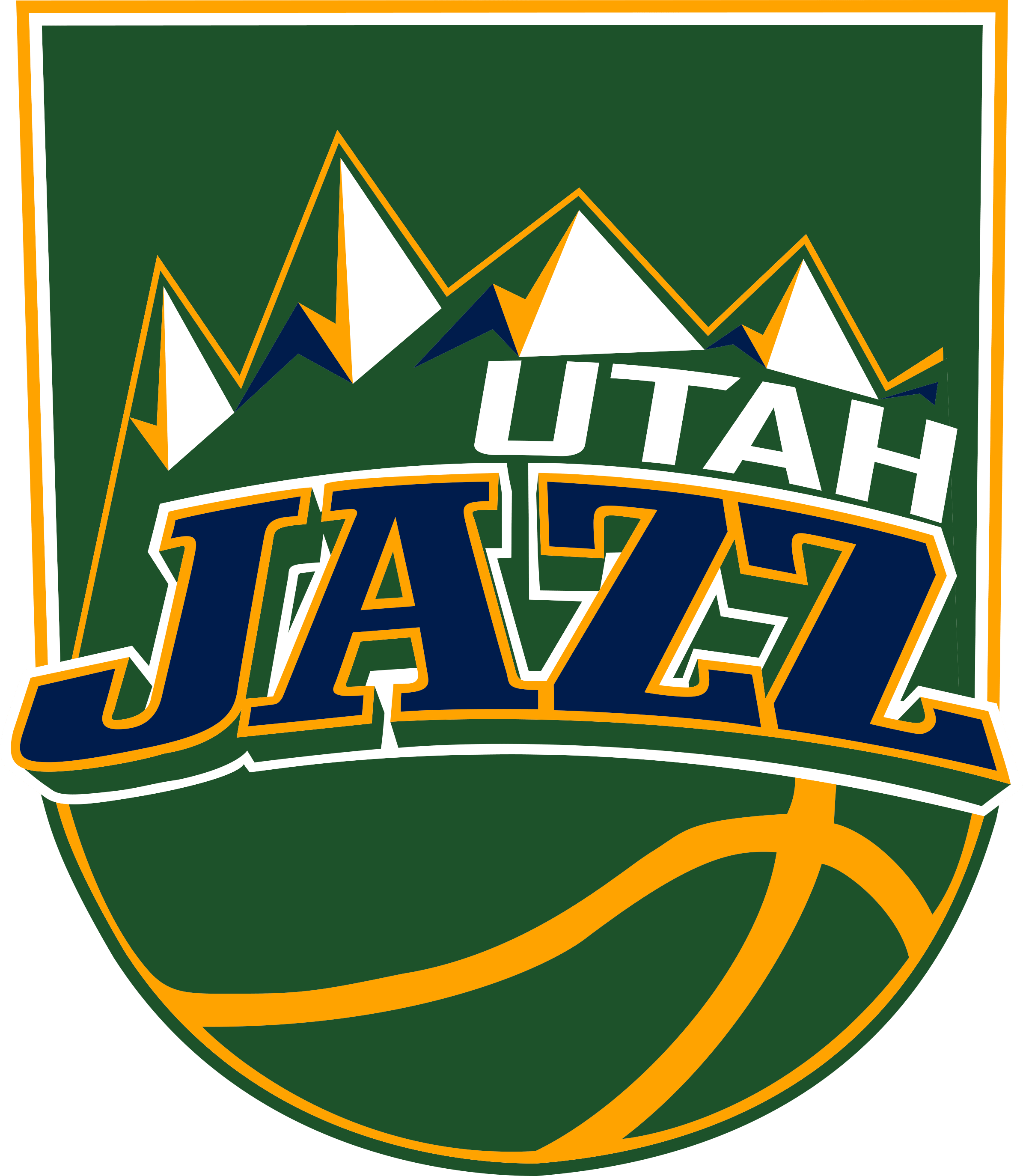 Utah Jazz Png Pic (gray, green, white, navy, orange)