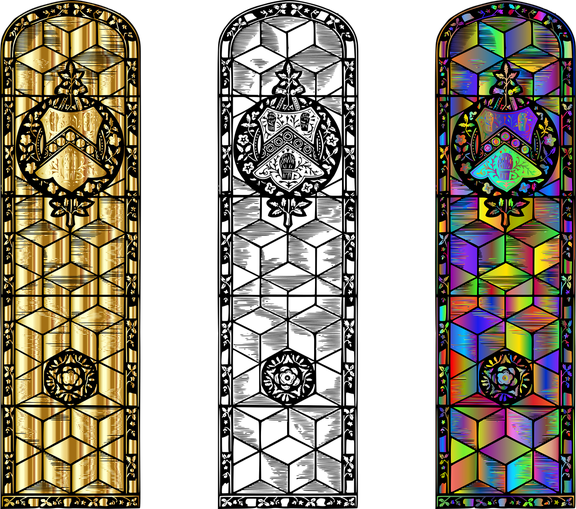 Stained Glass Art Png File (olive, black)