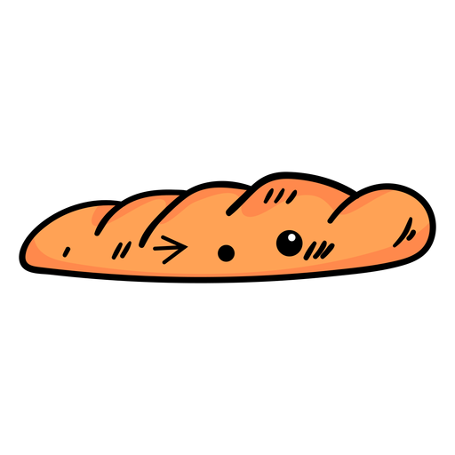 Italian Baguette Bread Png Image (black, salmon)