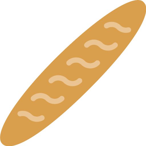 Italian Baguette Bread Transparent Png (black, pink, salmon)