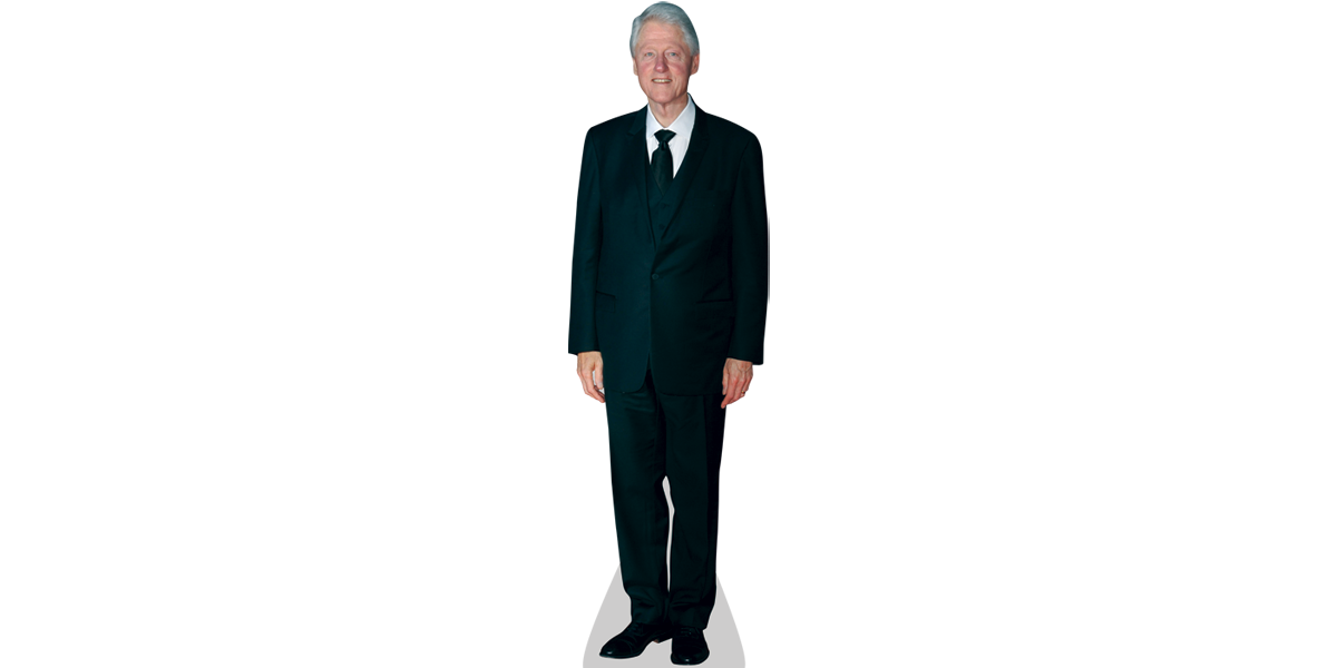 Standing Bill Clinton Transparent Png (black, white, gray)