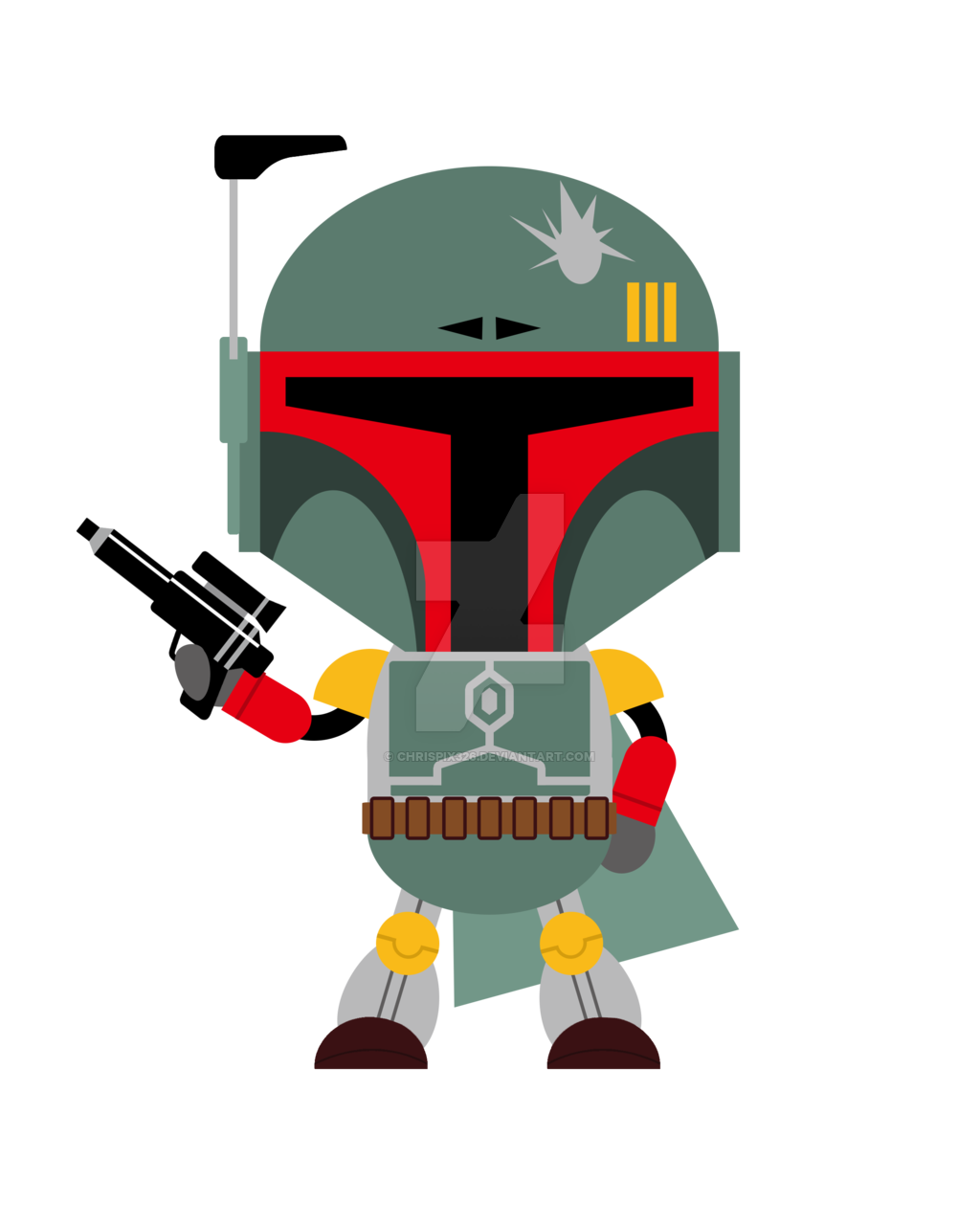 Star Wars Boba Fett Transparent Png (black, gray, red, maroon)